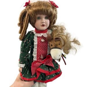 Christmas Porcelain Doll Vintage